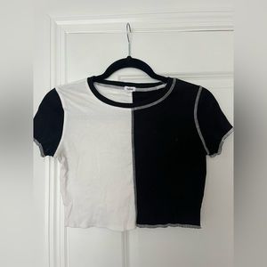 garage split color baby tee